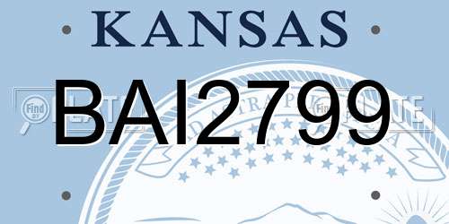 BAI2799 Kansas License Plate