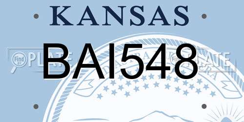 BAI548 Kansas License Plate