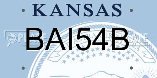 BAI54B Kansas License Plate