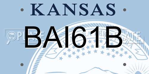 BAI61B Kansas License Plate