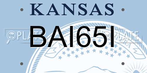 BAI65I Kansas License Plate