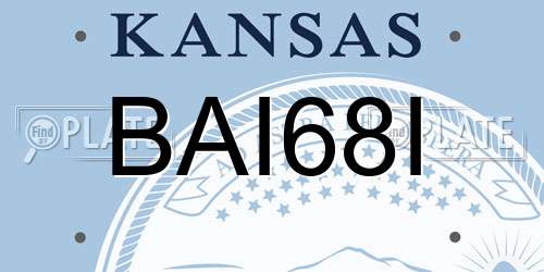 BAI68I Kansas License Plate
