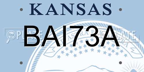 BAI73A Kansas License Plate
