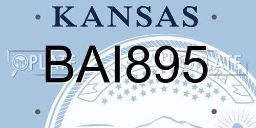 BAI895 Kansas License Plate