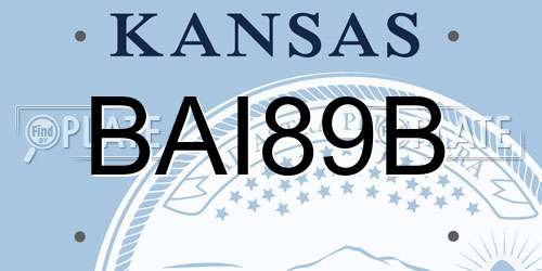 BAI89B Kansas License Plate