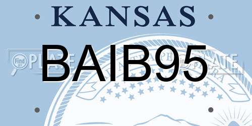 BAIB95 Kansas License Plate