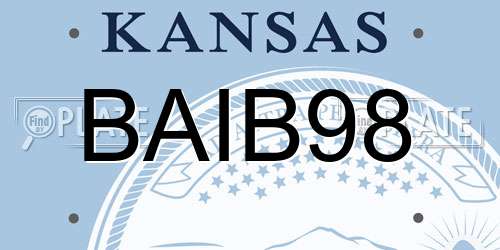 BAIB98 Kansas License Plate
