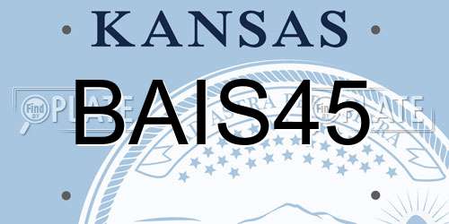 BAIS45 Kansas License Plate
