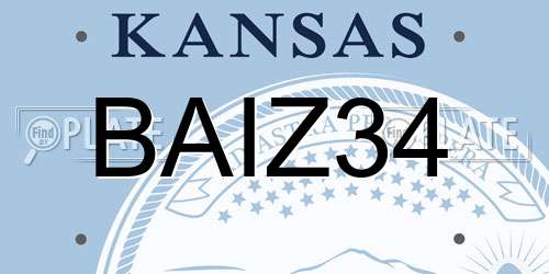 BAIZ34 Kansas License Plate