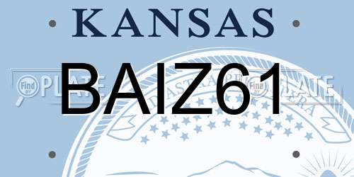 BAIZ61 Kansas License Plate