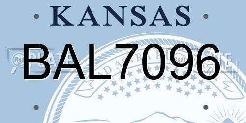 BAL7096 Kansas License Plate