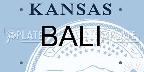 BALI Kansas License Plate