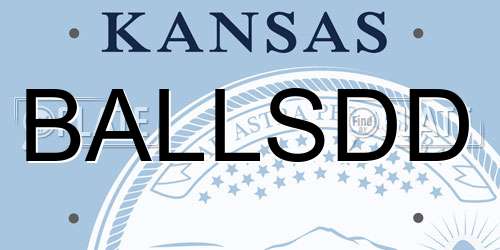 BALLSDD Kansas License Plate