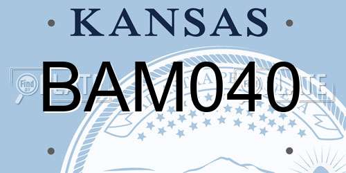 BAM040 Kansas License Plate