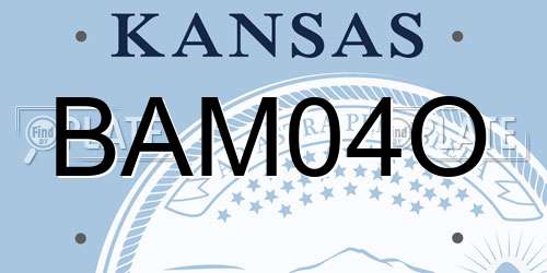 BAM04O Kansas License Plate