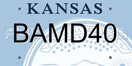 BAMD40 Kansas License Plate