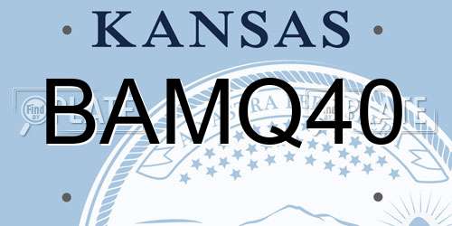 BAMQ40 Kansas License Plate