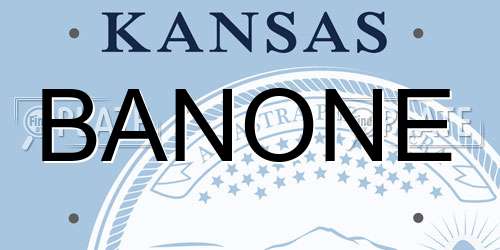 BANONE Kansas License Plate