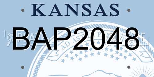 BAP2048 Kansas License Plate