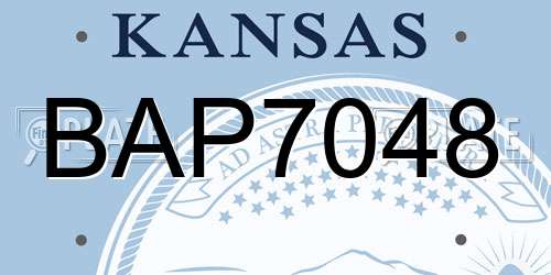 BAP7048 Kansas License Plate