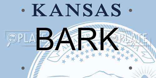 BARK Kansas License Plate