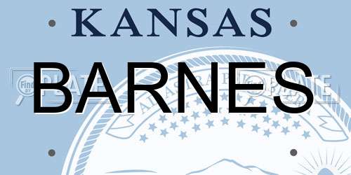 BARNES Kansas License Plate