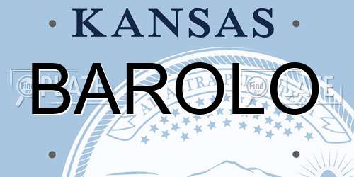 BAROLO Kansas License Plate