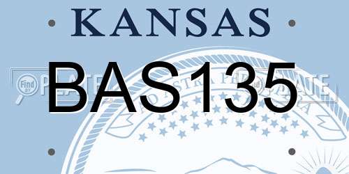 BAS135 Kansas License Plate