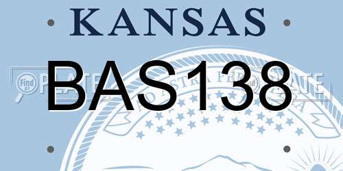 BAS138 Kansas License Plate