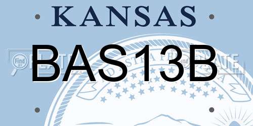 BAS13B Kansas License Plate
