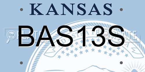 BAS13S Kansas License Plate