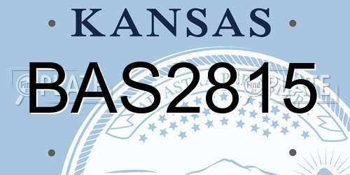 BAS2815 Kansas License Plate