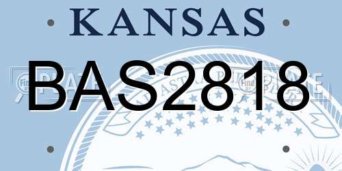 BAS2818 Kansas License Plate