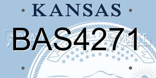 BAS4271 Kansas License Plate