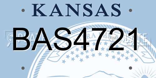 BAS4721 Kansas License Plate