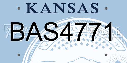 BAS4771 Kansas License Plate