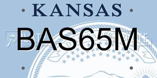 BAS65M Kansas License Plate