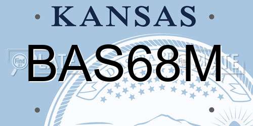 BAS68M Kansas License Plate