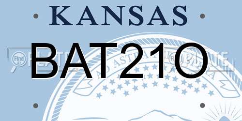 BAT21O Kansas License Plate