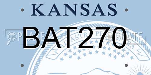 BAT270 Kansas License Plate