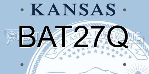 BAT27Q Kansas License Plate