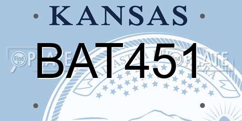 BAT451 Kansas License Plate