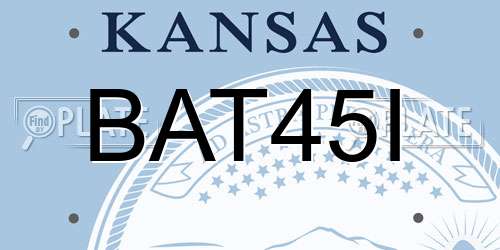 BAT45I Kansas License Plate