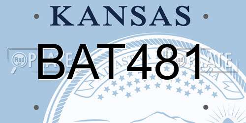 BAT481 Kansas License Plate
