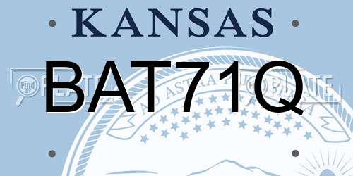 BAT71Q Kansas License Plate