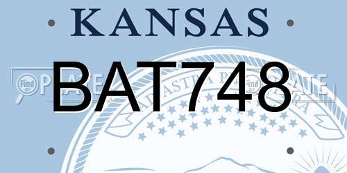 BAT748 Kansas License Plate