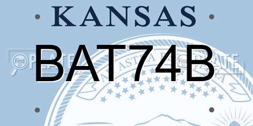 BAT74B Kansas License Plate