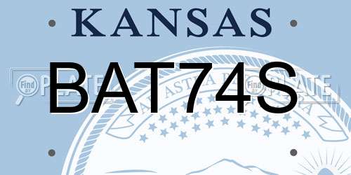 BAT74S Kansas License Plate