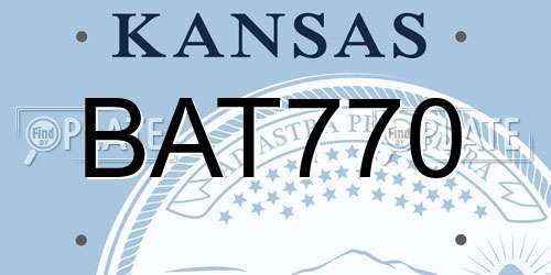 BAT770 Kansas License Plate