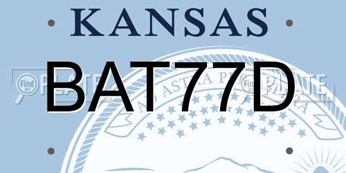BAT77D Kansas License Plate